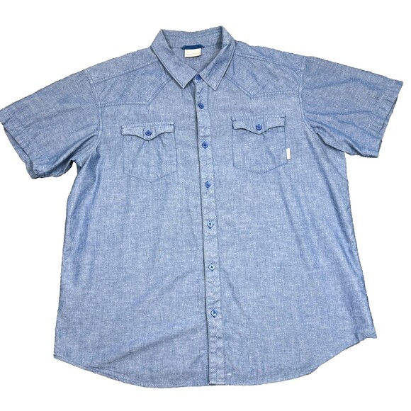 Columbia Sportswear Double Pockets Button Down Shirt Adult XL Denim Blue Top - Picture 1 of 9